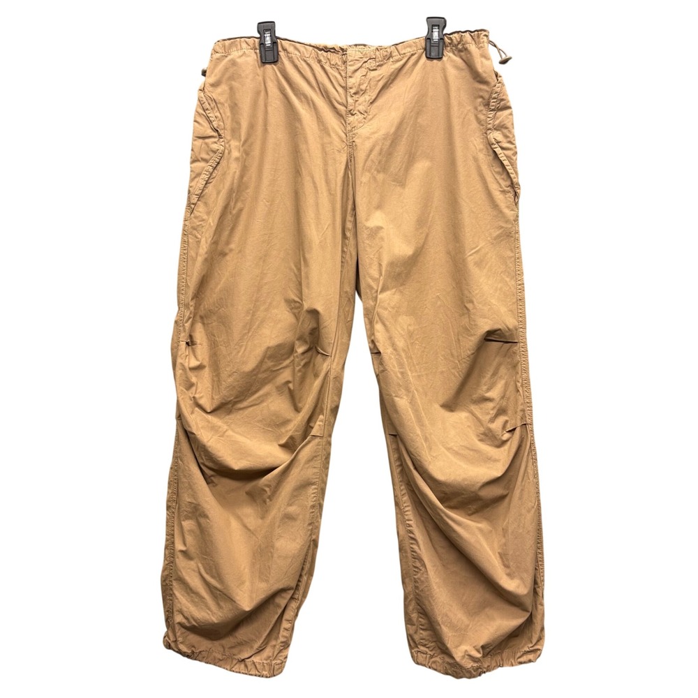 iets frans Tan Brown Parachute Cargo Pants Cotton Baggy Y2K Gorpcore Womens S